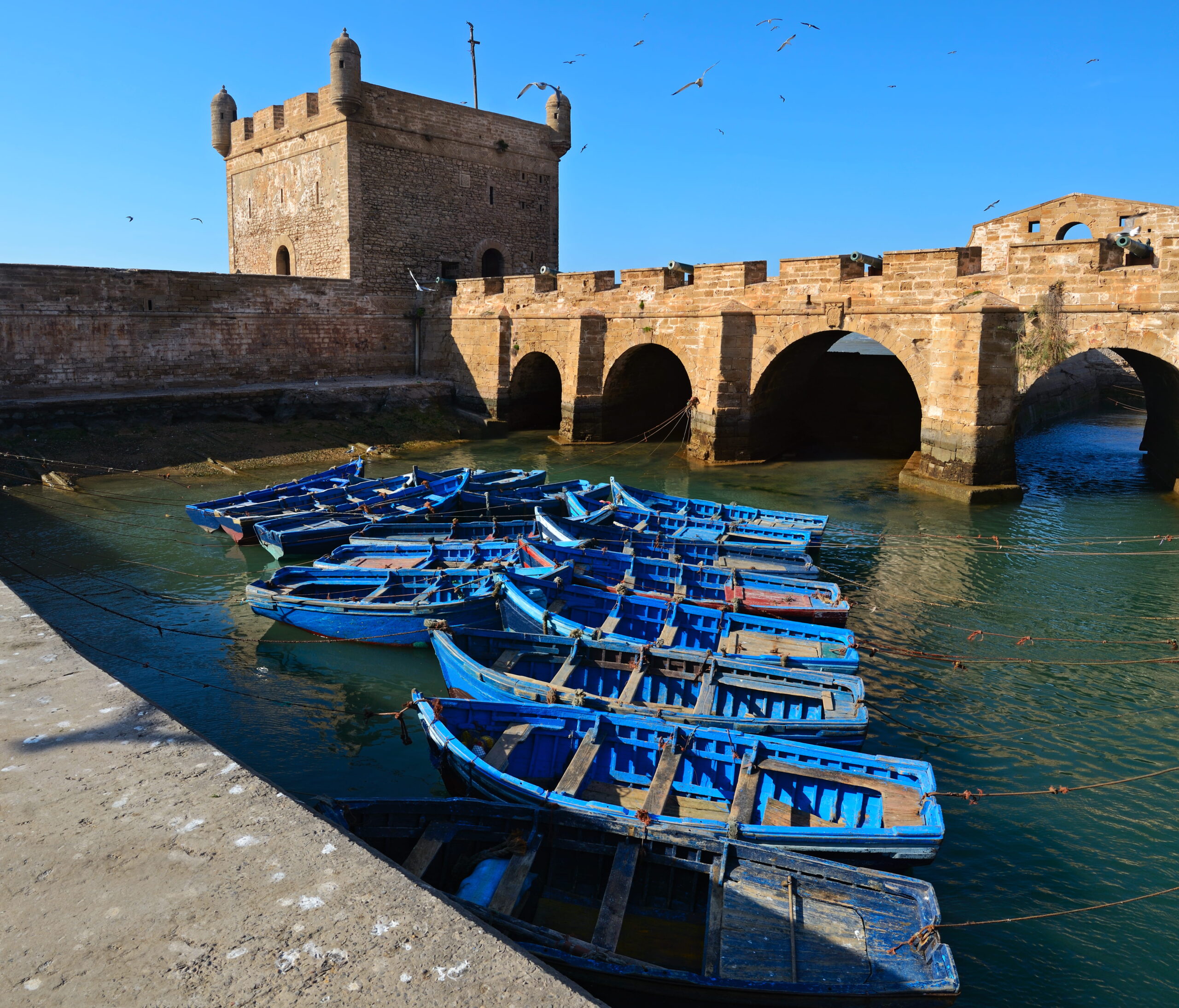 Boats in the port of Essaouira