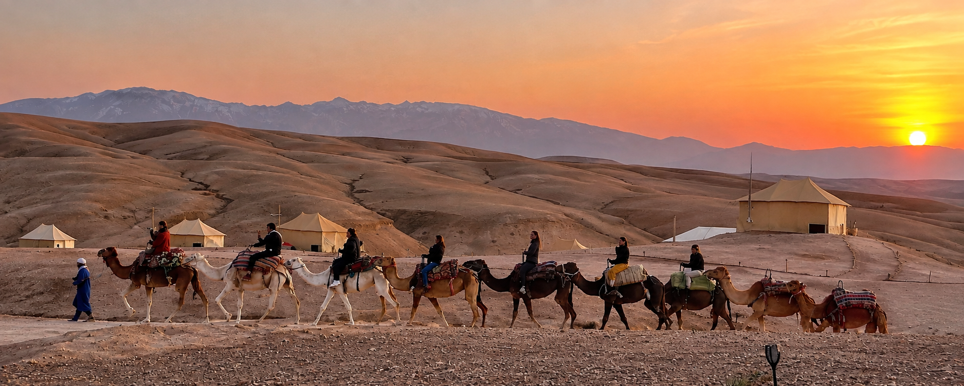 Camel ride in the Agafay Desert near Marrakech