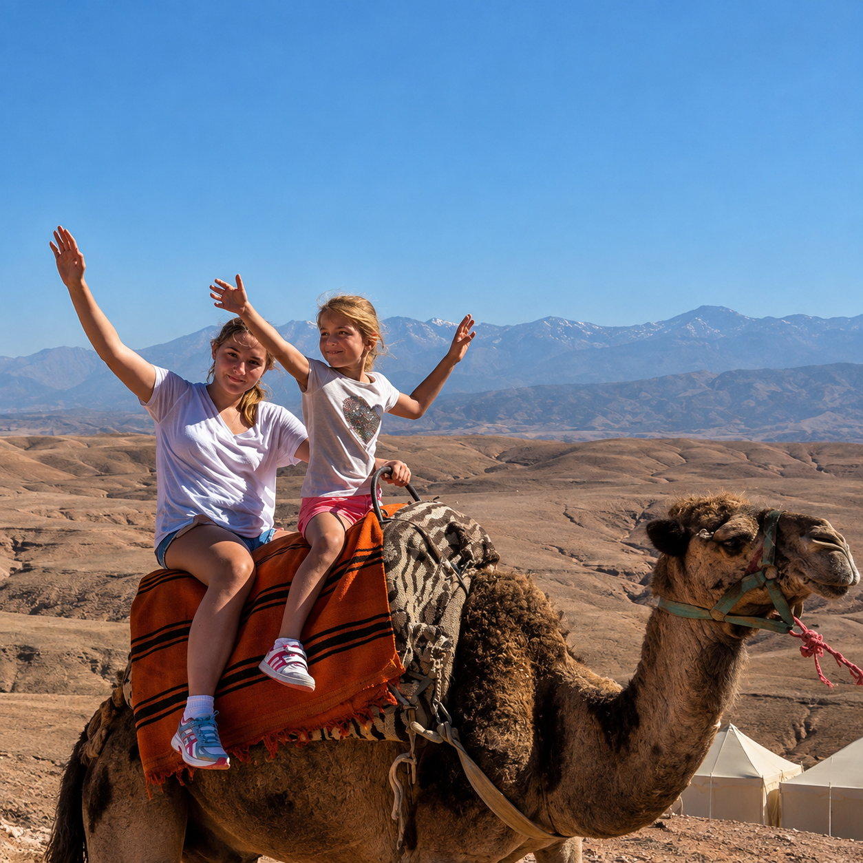 Camels in the Agafay Desert near Marrakech
